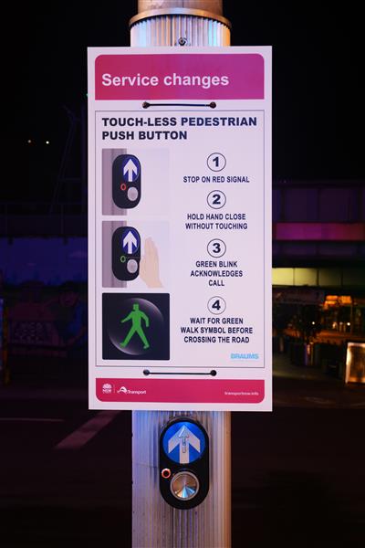 BRAUMS Touch-Less Pedestrian Push Button with Instructions