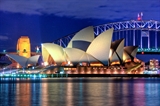 The Opera House in Sydney at night